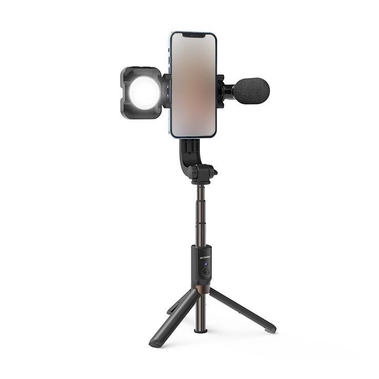 BlitzWolf BW-BS15 Tripod Selfie Stick with Fill Light & Microphone