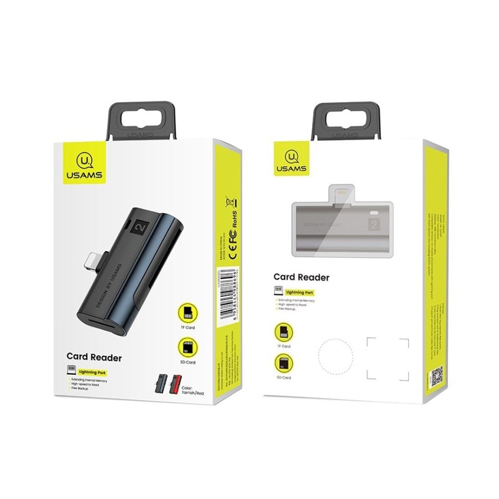 Usams US-SJ430 Lightning Port Card Reader(SD card+TF card）