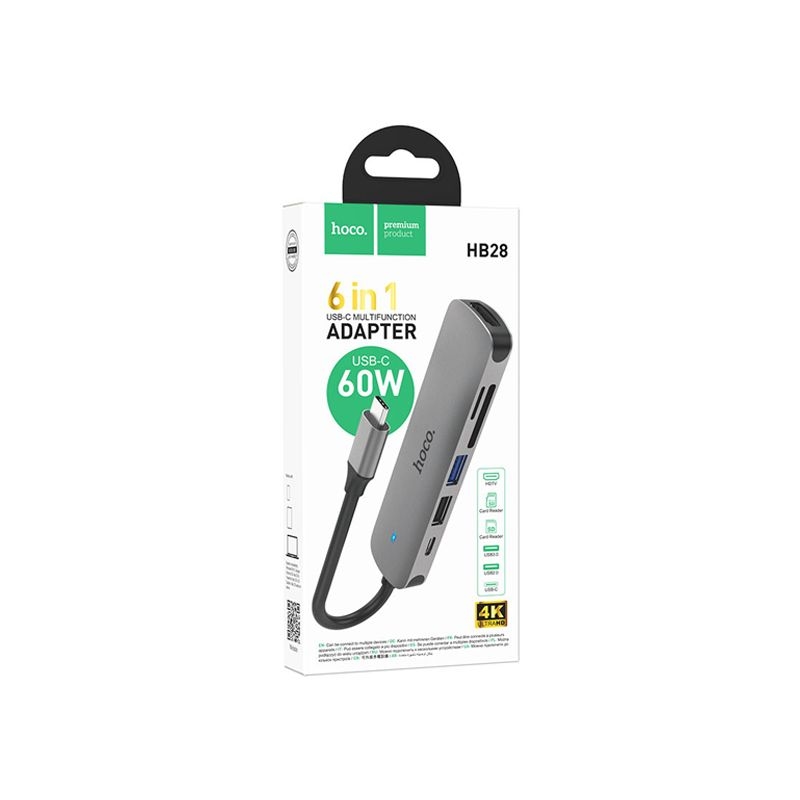Hoco HB28 6 in 1 USB-C Multifunction Adapter 60W