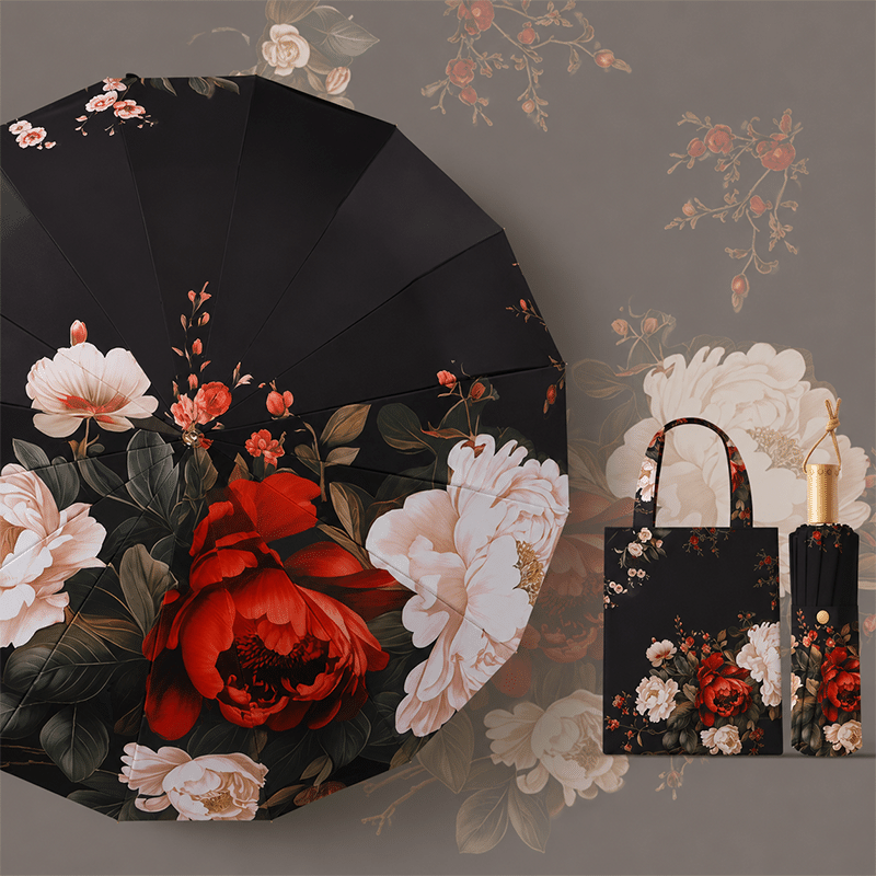 Color Bloom 16-Rib Sun & Rain Umbrella