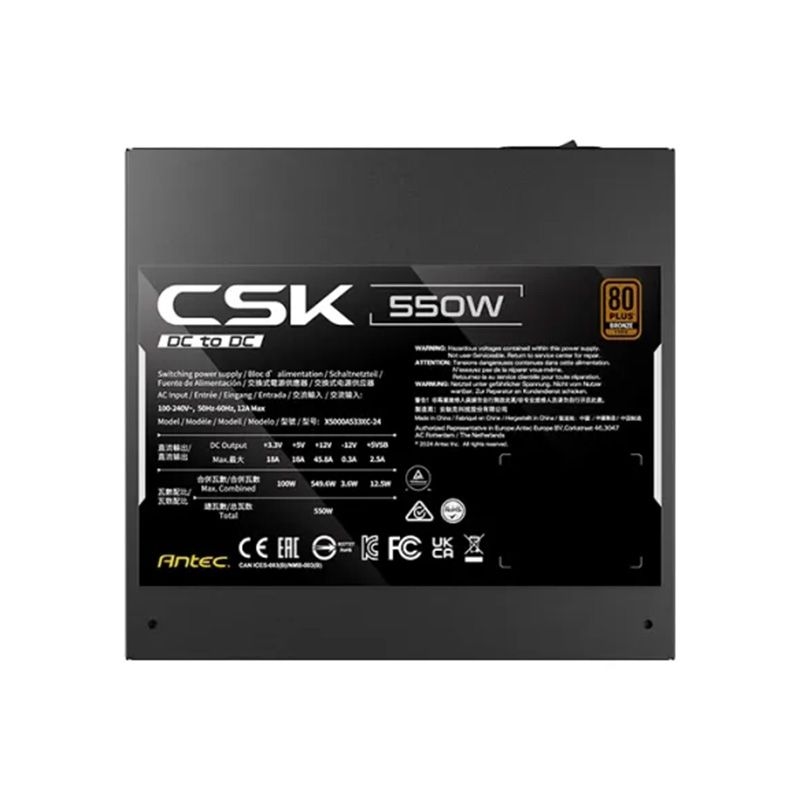 Antec CSK 550DC 550W 80 Plus Bronze Non-Modular Power Supply