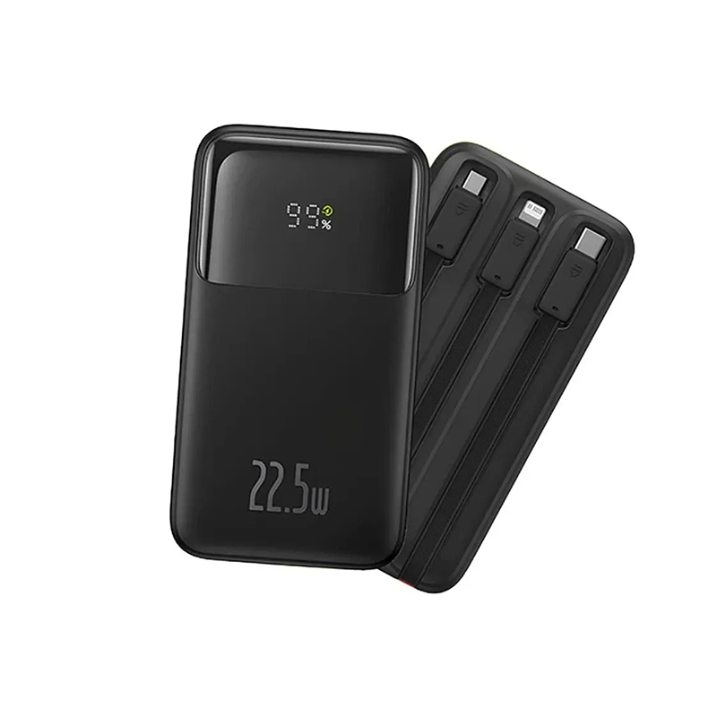 Baseus Comet Series Triple-Cable Digital Display Fast Charge Power Bank - 22.5W