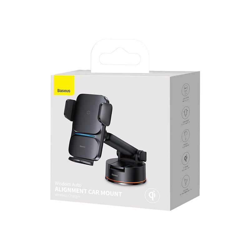 Baseus QI Wisdom Auto Alignment Car Mount Wireless Charger 15W