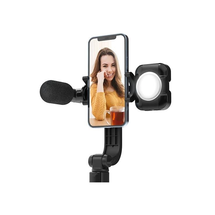 BlitzWolf BW-BS15 Tripod Selfie Stick with Fill Light & Microphone