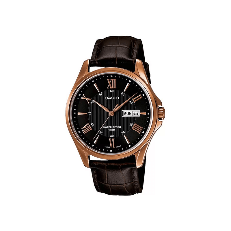 Casio Enticer MTP-1384L-1AV Analog Leather Strap Men's Watch