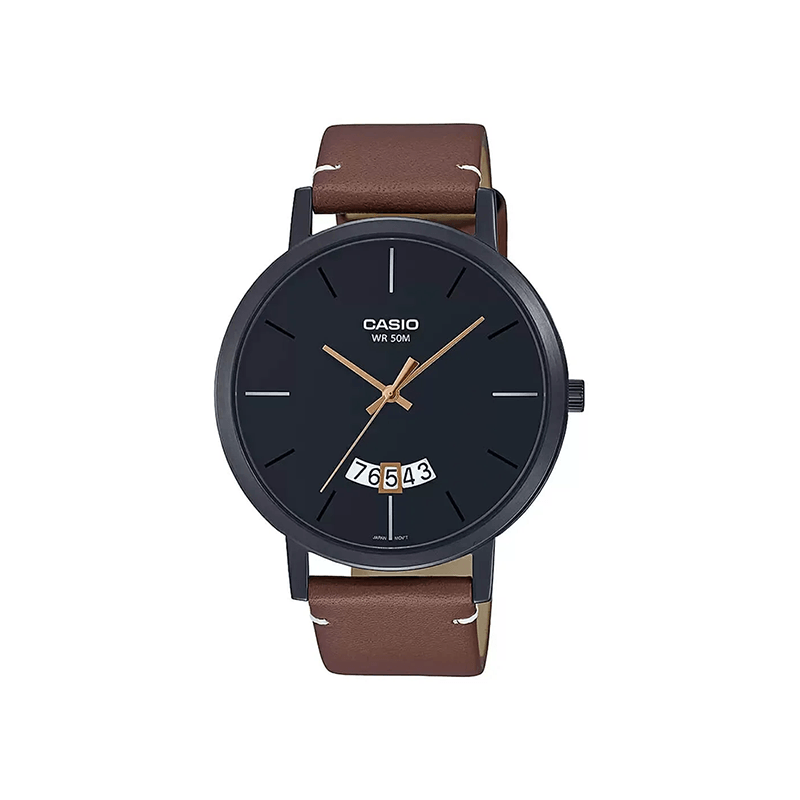 Casio Enticer MTP-B100BL-1EV Analog Leather Strap Men's Watch