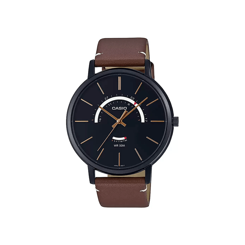 Casio Enticer MTP-B105BL-1AV Analog Leather Strap Men's Watch