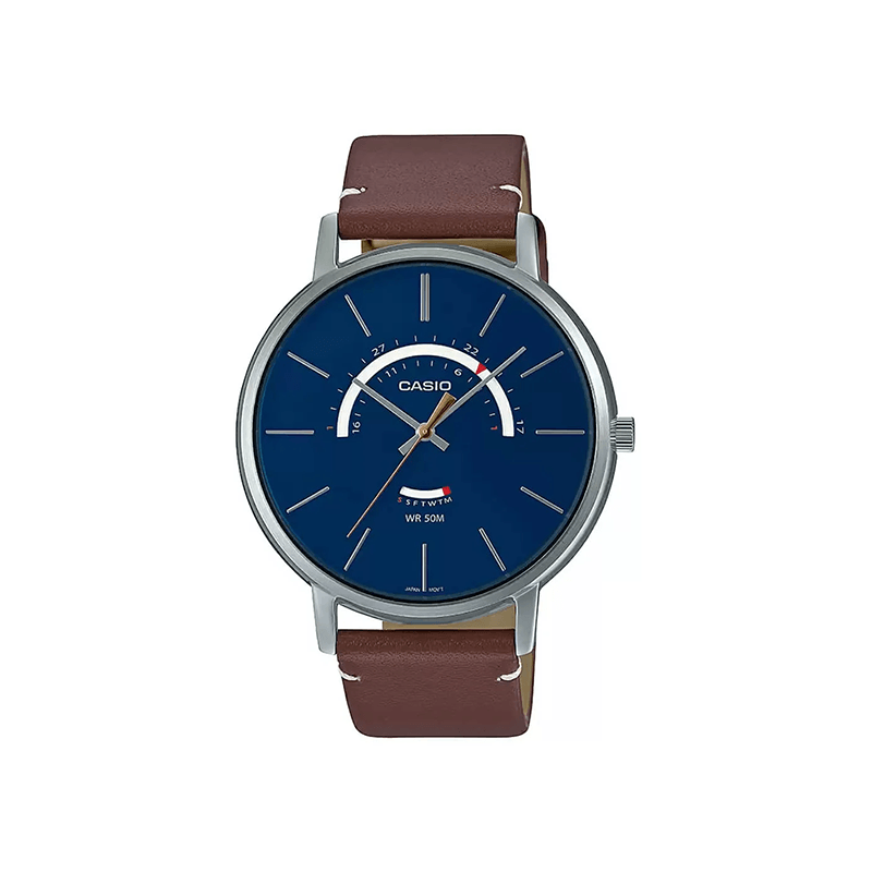 Casio Enticer MTP-B105L-2AV Analog Leather Strap Men's Watch