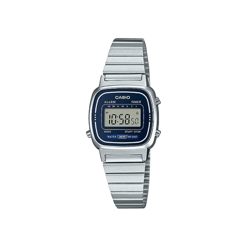 Casio Vintage LA670WA‑2DF Digital Stainless Steel Women’s Watch