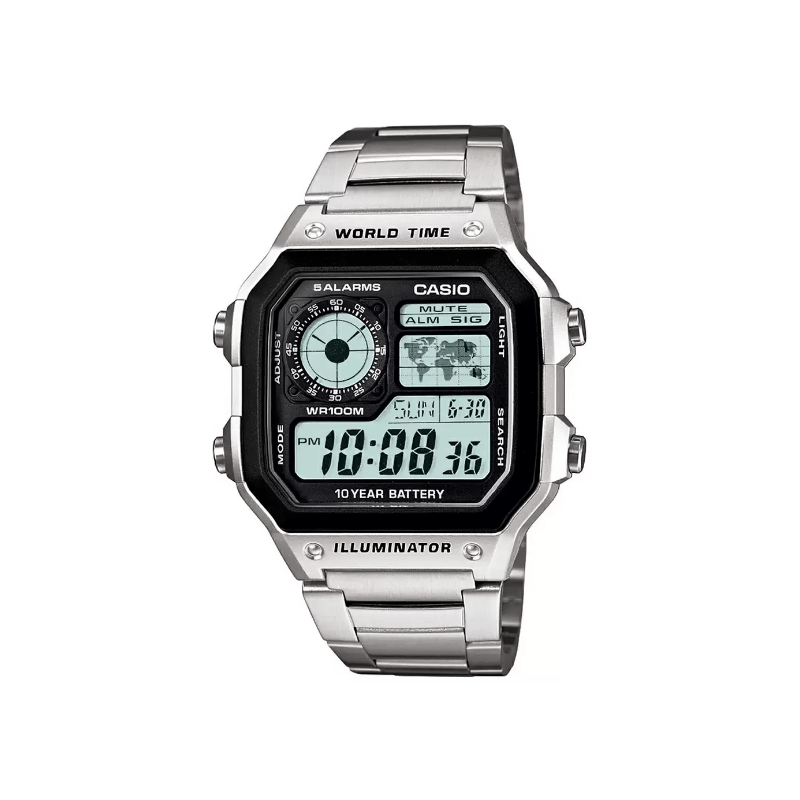 Casio Youth World Time AE-1200WHD-1AVDF Digital Chain Men’s Watch