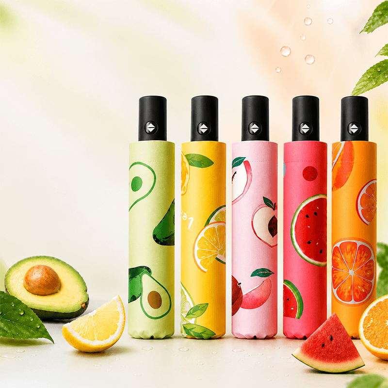 Fruit Print Design Protective Folding Umbrella