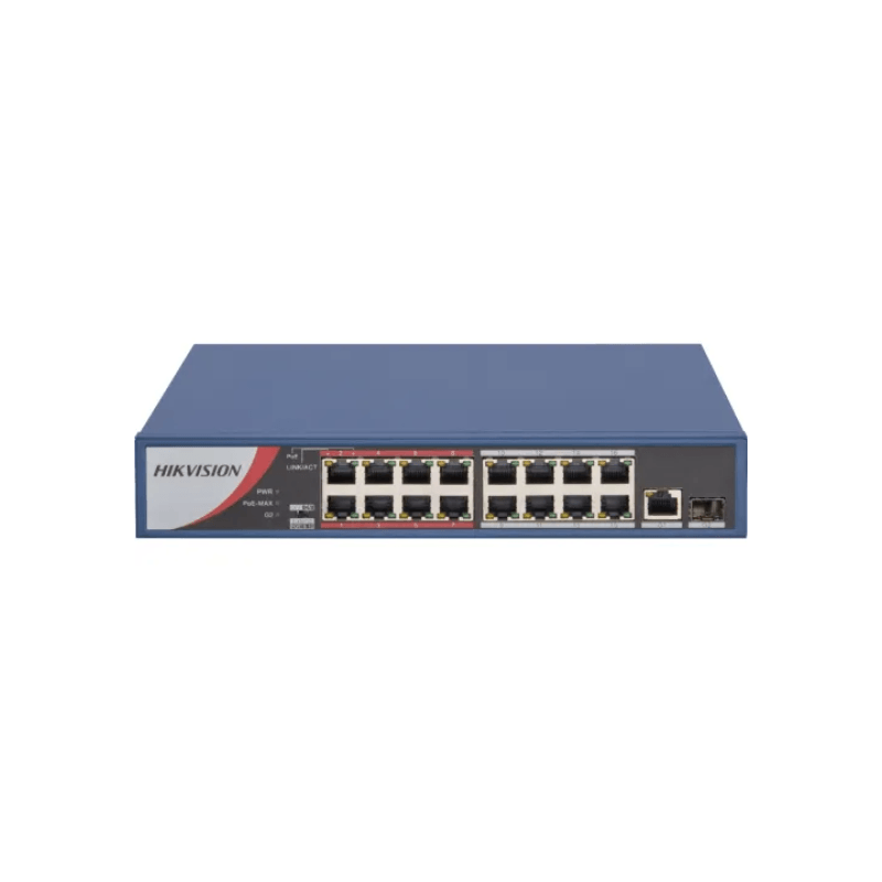 Hikvision DS-3E0318P-E/M 16-Port Fast Ethernet Unmanaged POE Switch