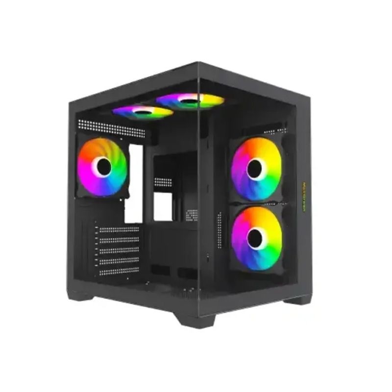 MaxGreen E275-S02 ARGB M-ATX Mid-Tower Gaming Casing With 5x ARGB Fan