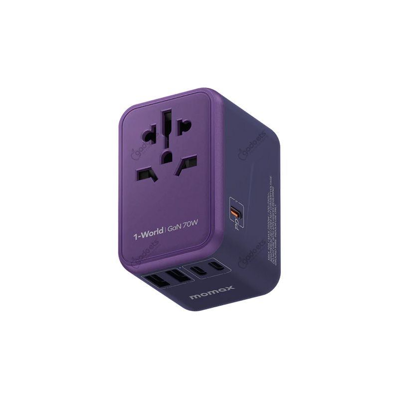 Momax 1-World Universal 5-Port Travel GaN Charger - 70W
