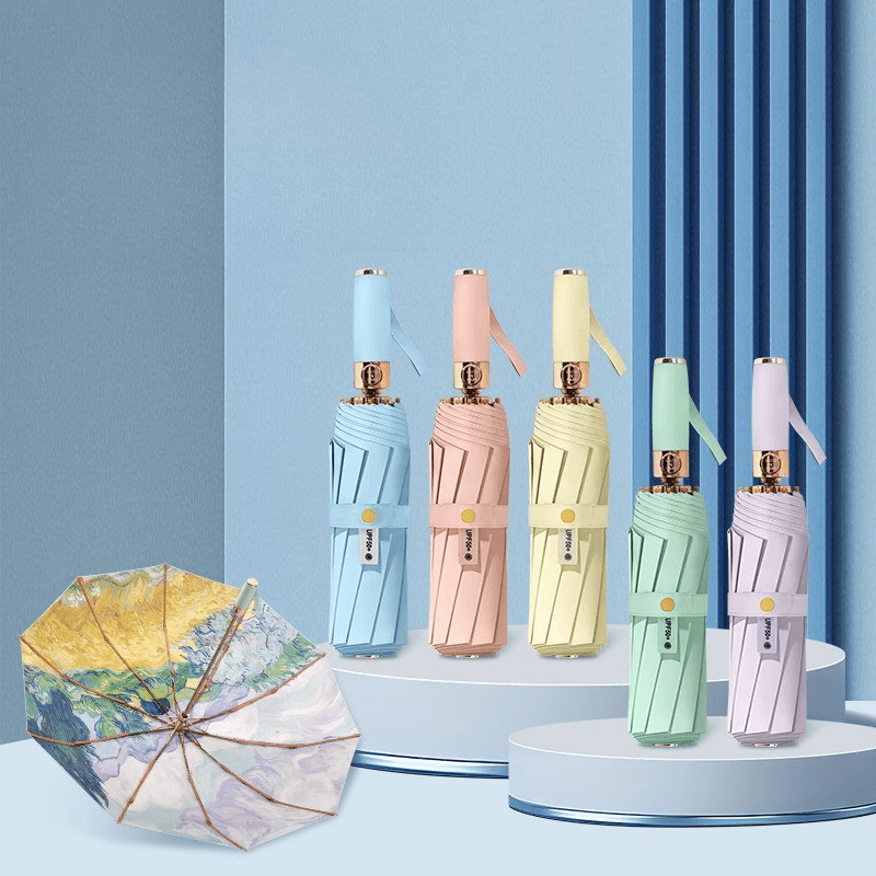 Premium Printed UV Protection Automatic Folding Umbrella