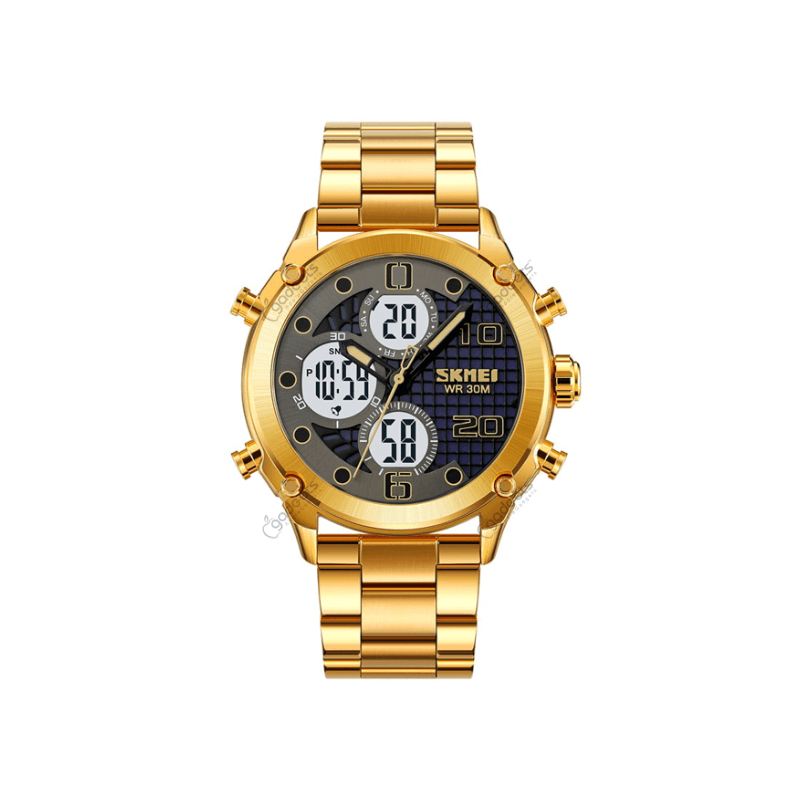 SKMEI 1975 Digital Analog Stainless Steel Strap Men’s Watch