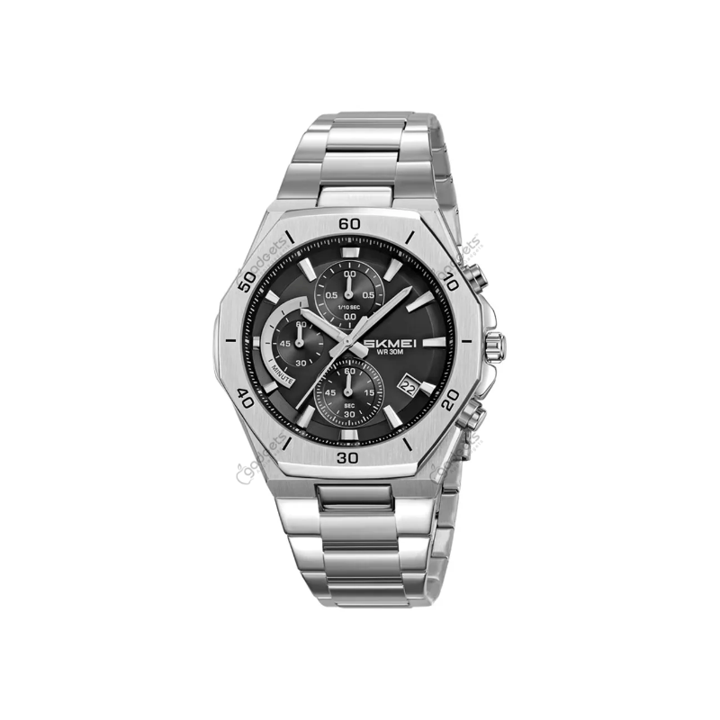 SKMEI 2452 Chronograph Quartz Luminous Stainless Steel Strap Men’s Watch