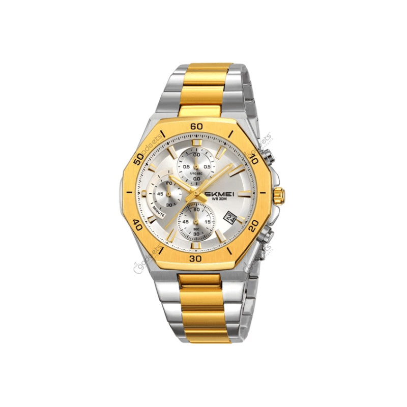 SKMEI 2452 Chronograph Quartz Luminous Stainless Steel Strap Men’s Watch