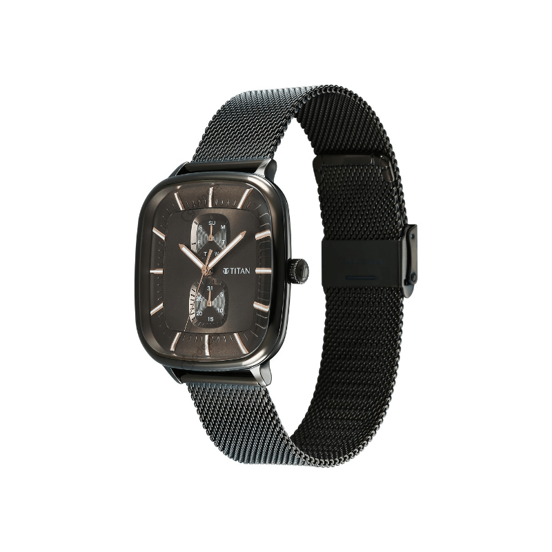 Titan Avant Garde NT90178QM02 Quartz Multifunction Stainless Steel Strap Men’s Watch