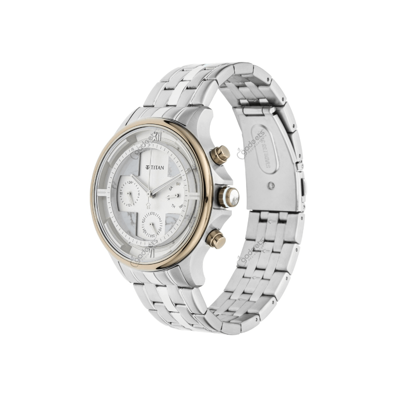 Titan Grandmaster NS1846KM01 Quartz Multifunction Stainless Steel Strap Men’s Watch
