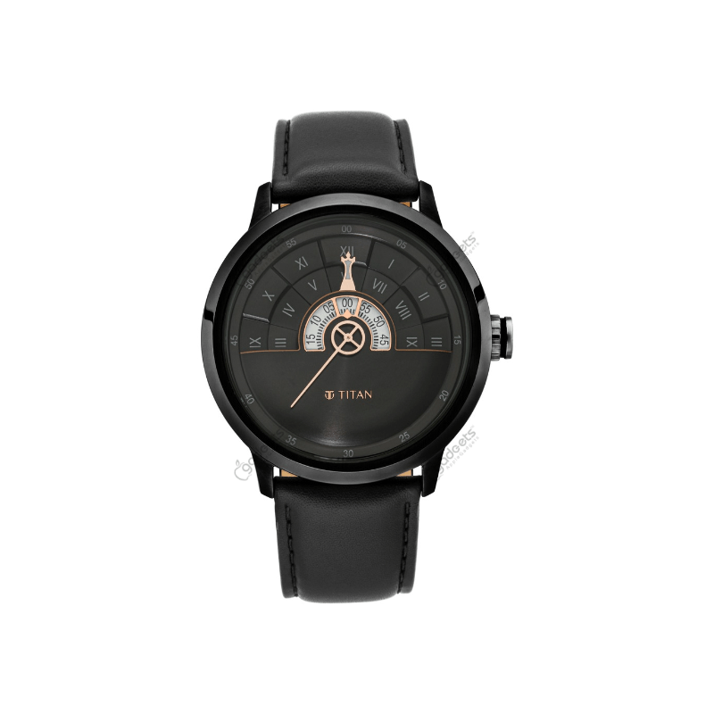 Titan Grandmaster NT1828QL03 Quartz Analog Leather Strap Men’s Watch
