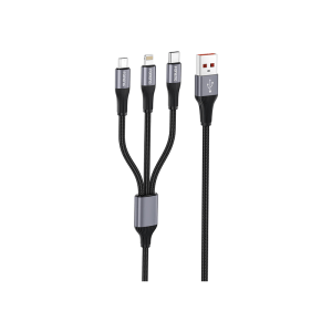 Foneng X112 3 in 1 Metal Head Braided Cable