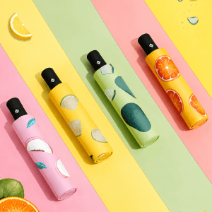 Fruit Print Design Protective Folding Umbrella