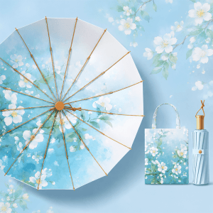 Color Bloom 16-Rib Sun & Rain Umbrella