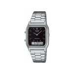 Casio Vintage AQ-230A-1DMQ Dual Time Stainless Steel Men’s Watch